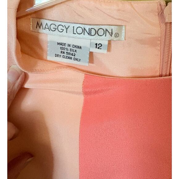 Maggy London Silk Color Block Sheath Dress - Size 12 - NWT - Picture 4 of 8